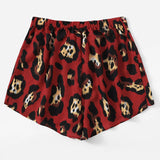 Red Leopard Print Shorts