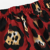Red Leopard Print Shorts