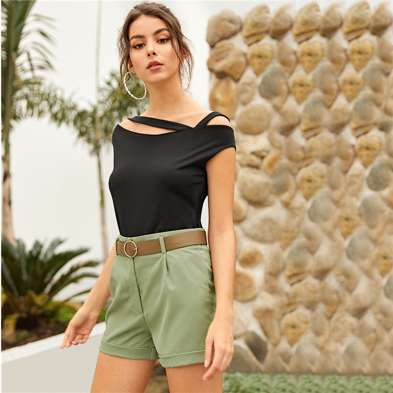 Asymmetrical Neck T-Shirt