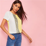 Spliced Cut-And-Sew Blouse