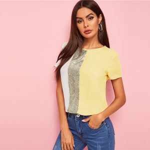 Spliced Cut-And-Sew Blouse