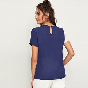 Spliced Cut-And-Sew Blouse
