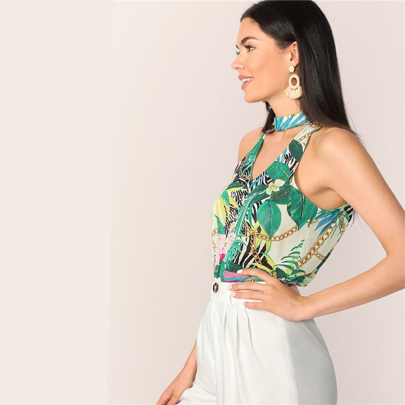 Tropical Print Tank