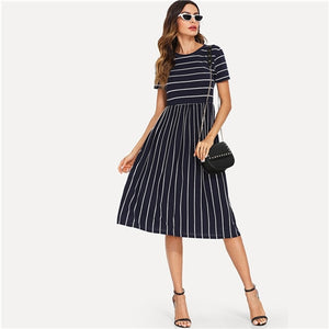 "Spectre" Natural Waist Smock Dress