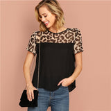 Black Leopard Blouse