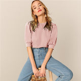 Green Puff Blouse