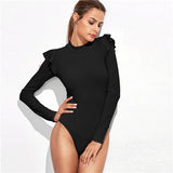 Mock Neck Textured Bodysuit
