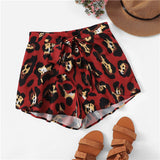Red Leopard Print Shorts