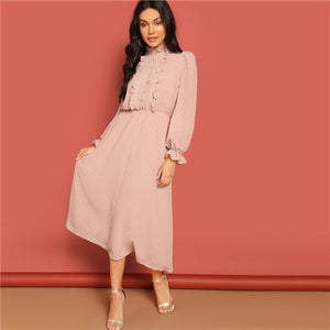 "Mira" Jacquard Long Dress