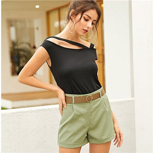 Asymmetrical Neck T-Shirt
