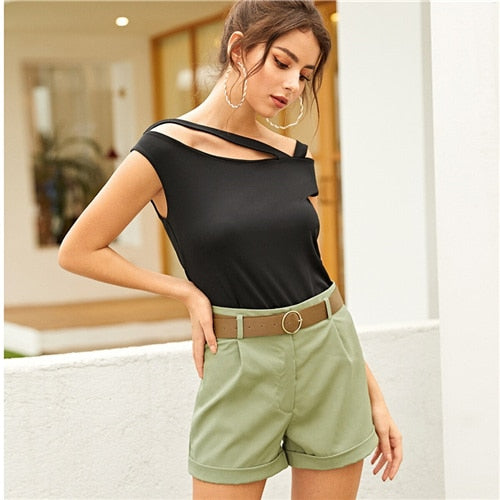 Asymmetrical Neck T-Shirt