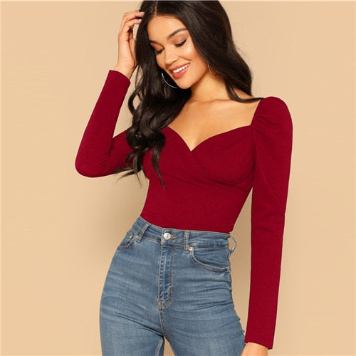 Sweetheart Neck Blouse