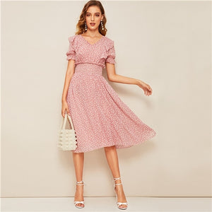 "The 80's" Pink Ruffle Dress
