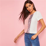 Spliced Cut-And-Sew Blouse