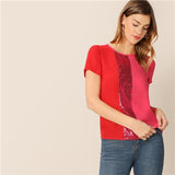Spliced Cut-And-Sew Blouse
