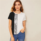 Spliced Cut-And-Sew Blouse